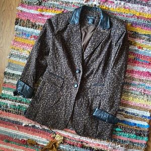 Leopard and pleather statement jacket